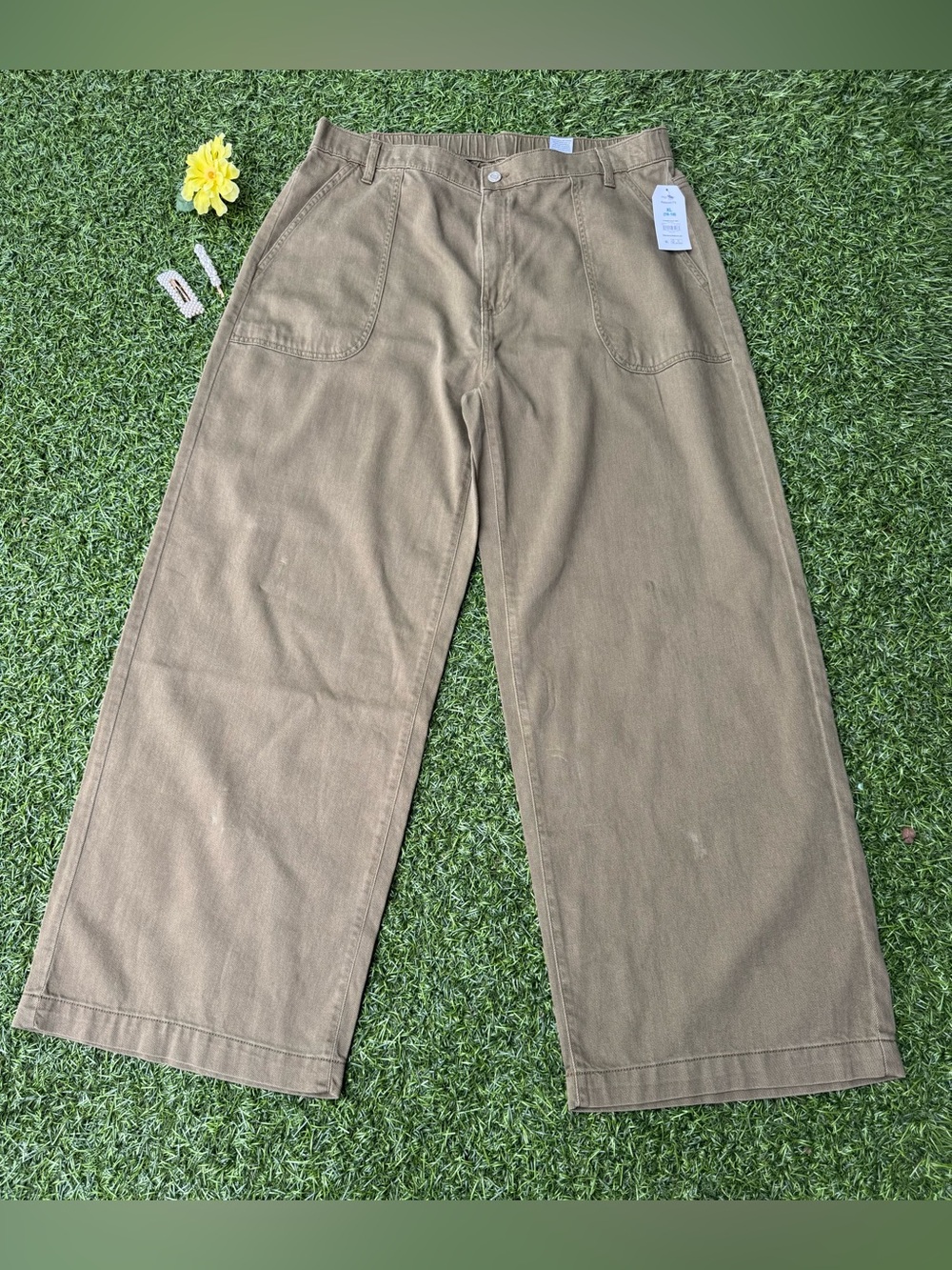 ❤️🔥🤎High Rise Drapey Utility Jean Pants Size XL 16-18 Time and Tru NWT